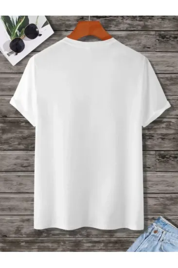 Unisex Baskılı Oversize T-Shirt - Beyaz Unisex Baskılı Oversize T-Shirt - Beyaz