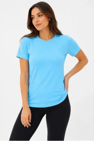 Basic Tişört Bisiklet Yaka Kısa Kol Günlük Yazlık Slim Fit T-Shirt - Turkuaz Basic Tişört Bisiklet Yaka Kısa Kol Günlük Yazlık Slim Fit T-Shirt - Turkuaz