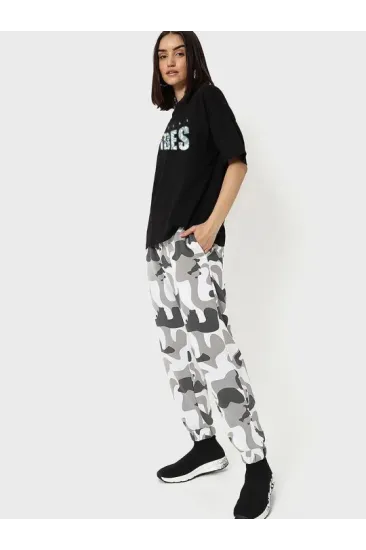 Baskılı Oversize T-shirt - Siyah Baskılı Oversize T-shirt - Siyah