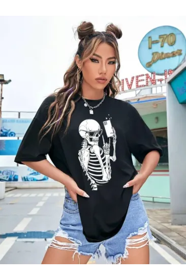 Baskılı T-shirt - Siyah Baskılı T-shirt - Siyah
