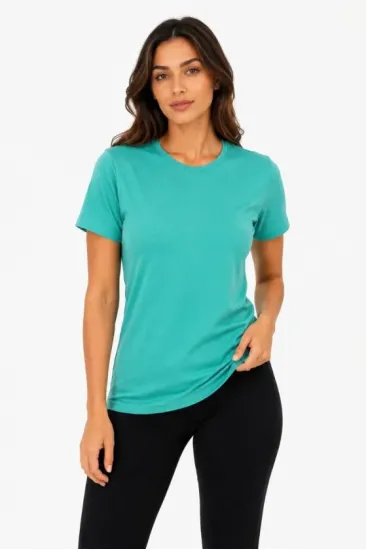 Basic Tişört Bisiklet Yaka Kısa Kol Günlük Yazlık Slim Fit T-Shirt - Su Yeşili Basic Tişört Bisiklet Yaka Kısa Kol Günlük Yazlık Slim Fit T-Shirt - Su Yeşili