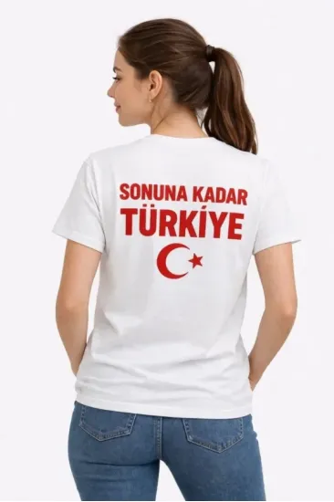 TÜRKİYE Ay Yıldız Baskılı Taraftar Forma T-Shirt - Beyaz TÜRKİYE Ay Yıldız Baskılı Taraftar Forma T-Shirt - Beyaz