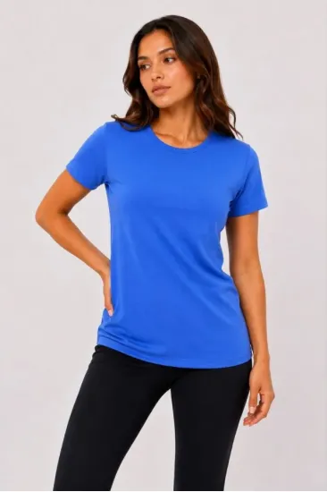 Basic Tişört Bisiklet Yaka Kısa Kol Günlük Yazlık Slim Fit T-Shirt - Mavi Basic Tişört Bisiklet Yaka Kısa Kol Günlük Yazlık Slim Fit T-Shirt - Mavi