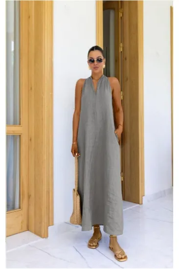 V Yaka Paraşüt Elbise