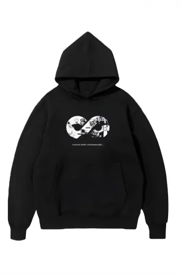 Üç İplik Kapşonlu 10 Kasıma Özel SweatShirt - Siyah Üç İplik Kapşonlu 10 Kasıma Özel SweatShirt - Siyah