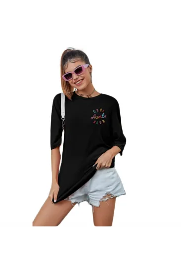 Baskılı T-shirt - Siyah Baskılı T-shirt - Siyah