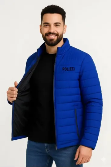 Erkek Mikro Su İtici Kapitone Baskılı Astarlı Fermuarlı Bomber Mont - Saks Mavisi Erkek Mikro Su İtici Kapitone Baskılı Astarlı Fermuarlı Bomber Mont - Saks Mavisi