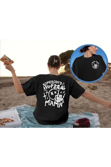 Bisiklet Yaka Baskılı T-shirt - Siyah Bisiklet Yaka Baskılı T-shirt - Siyah