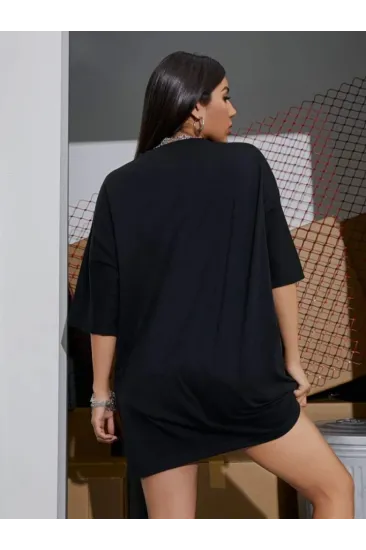 Baskılı Oversize T-shirt - Siyah Baskılı Oversize T-shirt - Siyah