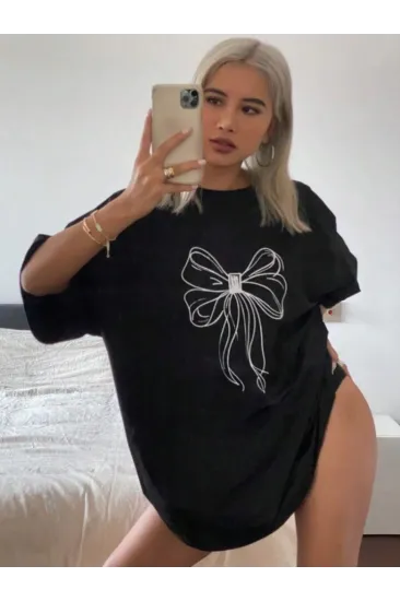 Baskılı Oversize T-shirt - Siyah Baskılı Oversize T-shirt - Siyah