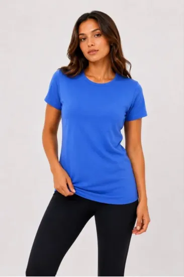 Basic Tişört Bisiklet Yaka Kısa Kol Günlük Yazlık Slim Fit T-Shirt - Mavi Basic Tişört Bisiklet Yaka Kısa Kol Günlük Yazlık Slim Fit T-Shirt - Mavi