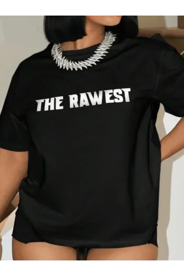 Baskılı Oversize T-shirt - Siyah Baskılı Oversize T-shirt - Siyah