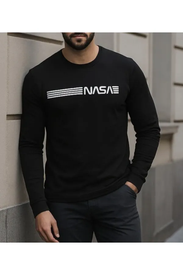 Erkek Uzun Kollu Bisiklet Yaka Viskon Sweat Erkek Uzun Kollu Bisiklet Yaka Viskon Sweat