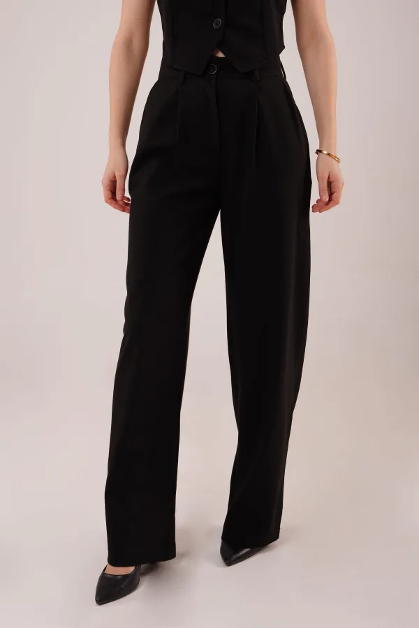 Premium Model Oturtmalı Siyah Pantolon Premium Model Oturtmalı Siyah Pantolon