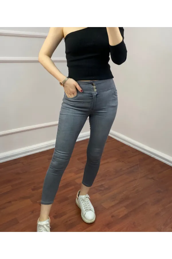 Yüksel Bel Likralı Kot Pantolon (Gri) Yüksel Bel Likralı Kot Pantolon (Gri)