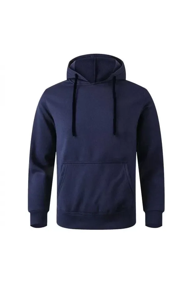 Erkek Uzun Kol Kapşonlu Basic Sweatshirt Hoodie - Lacivert Erkek Uzun Kol Kapşonlu Basic Sweatshirt Hoodie - Lacivert