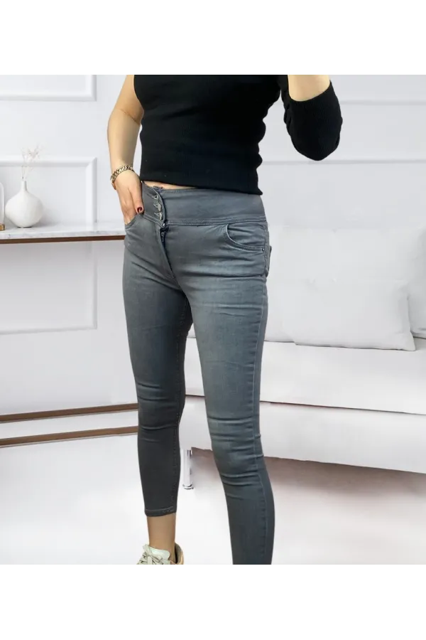 Yüksel Bel Likralı Kot Pantolon (Gri) Yüksel Bel Likralı Kot Pantolon (Gri)