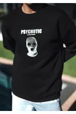 Erkek 3 iplik pamuklu Kışlık Bisiklet Yaka Baskılı SweatShirt - Siyah Erkek 3 iplik pamuklu Kışlık Bisiklet Yaka Baskılı SweatShirt - Siyah
