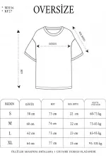 Kadın Bisiklet Yaka Baskılı Kısa kol Oversize T-Shirt - Beyaz Kadın Bisiklet Yaka Baskılı Kısa kol Oversize T-Shirt - Beyaz