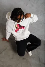 Erkek Kapüşonlu Cepli Boks Eldiven Baskılı 3 İplik Sweatshirt Hoodie - Beyaz Erkek Kapüşonlu Cepli Boks Eldiven Baskılı 3 İplik Sweatshirt Hoodie - Beyaz