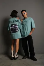 Kadın Oversize Tişört Golf GTI Retro Araba Baskılı T-shirt- Mint Yeşili Kadın Oversize Tişört Golf GTI Retro Araba Baskılı T-shirt- Mint Yeşili
