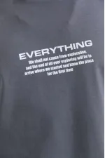 Erkek Tişort Bisiklet Yaka Baskılı Oversize T-Shirt - Gri Erkek Tişort Bisiklet Yaka Baskılı Oversize T-Shirt - Gri