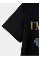 Erkek Tişört Araba Baskılı Kısa kol t-shirt - Siyah Erkek Tişört Araba Baskılı Kısa kol t-shirt - Siyah
