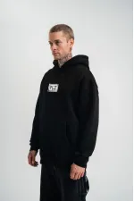 ERKEK 3 İplik Pamuklu Kapüşonlu Patchli Nakışlı Hoodie SweatShirt - Siyah ERKEK 3 İplik Pamuklu Kapüşonlu Patchli Nakışlı Hoodie SweatShirt - Siyah