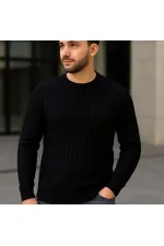 Erkek Fitilli Triko Bisiklet Yaka Kalın Kazak 3'lü Set Gri-Haki-Siyah Erkek Fitilli Triko Bisiklet Yaka Kalın Kazak 3'lü Set Gri-Haki-Siyah