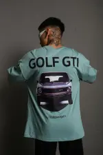 Erkek Oversize Tişört Golf GTI Retro Araba Baskılı T-shirt - Mint Yeşili Erkek Oversize Tişört Golf GTI Retro Araba Baskılı T-shirt - Mint Yeşili