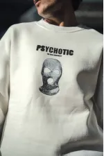 Erkek 3 iplik pamuklu Kışlık Bisiklet Yaka Baskılı SweatShirt - Beyaz Erkek 3 iplik pamuklu Kışlık Bisiklet Yaka Baskılı SweatShirt - Beyaz