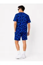 Erkek Oversize Kalıp Pubg Bape X Shark Nakışlı Cepli Şort Takım - Mavi Erkek Oversize Kalıp Pubg Bape X Shark Nakışlı Cepli Şort Takım - Mavi
