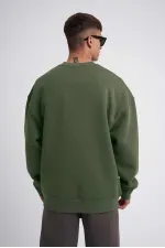 ERKEK Bisikilet Yaka 3 İplik Pamuklu SweatShirt - Haki ERKEK Bisikilet Yaka 3 İplik Pamuklu SweatShirt - Haki