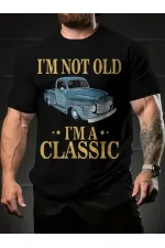 Erkek Tişört Araba Baskılı Kısa kol t-shirt - Siyah Erkek Tişört Araba Baskılı Kısa kol t-shirt - Siyah