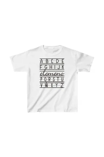 Unisex Çocuk Baskılı T-Shirt - Beyaz Unisex Çocuk Baskılı T-Shirt - Beyaz