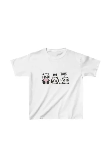 Unisex Çocuk Baskılı T-Shirt - Beyaz Unisex Çocuk Baskılı T-Shirt - Beyaz
