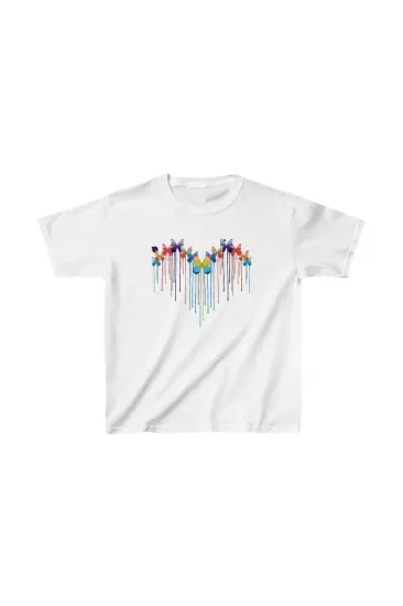 Çocuk Unisex Baskılı T-Shirt - Beyaz Çocuk Unisex Baskılı T-Shirt - Beyaz