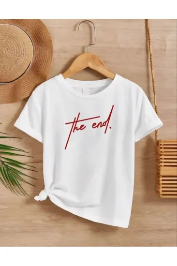 Çocuk Unisex Baskılı T-Shirt - Beyaz Çocuk Unisex Baskılı T-Shirt - Beyaz