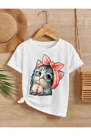 Çocuk Unisex Baskılı T-Shirt - Beyaz Çocuk Unisex Baskılı T-Shirt - Beyaz