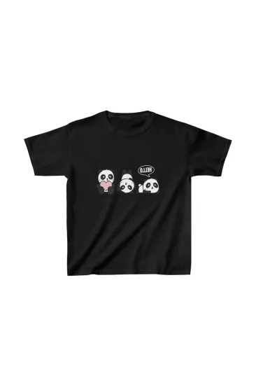 Unisex Çocuk Baskılı T-Shirt - Siyah Unisex Çocuk Baskılı T-Shirt - Siyah