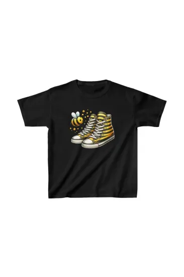 Unisex Çocuk Baskılı T-Shirt - Siyah Unisex Çocuk Baskılı T-Shirt - Siyah