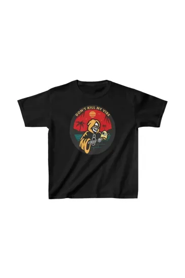 Çocuk Unisex Baskılı T-Shirt - Siyah Çocuk Unisex Baskılı T-Shirt - Siyah