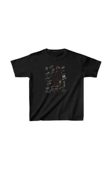 Unisex Çocuk Baskılı T-Shirt - Siyah Unisex Çocuk Baskılı T-Shirt - Siyah