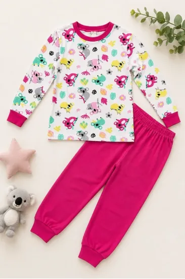 Kız Çocuk Premium Penye Koala Desenli Uzun Kollu Pijama Takımı 2-11 Yaş - Fuşya Kız Çocuk Premium Penye Koala Desenli Uzun Kollu Pijama Takımı 2-11 Yaş - Fuşya
