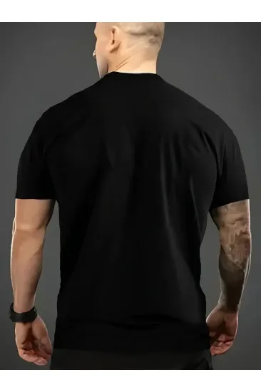 Erkek T-shirt Komik 'Multitasker' Baskılı Kısa kol Tişört - Siyah Erkek T-shirt Komik 'Multitasker' Baskılı Kısa kol Tişört - Siyah