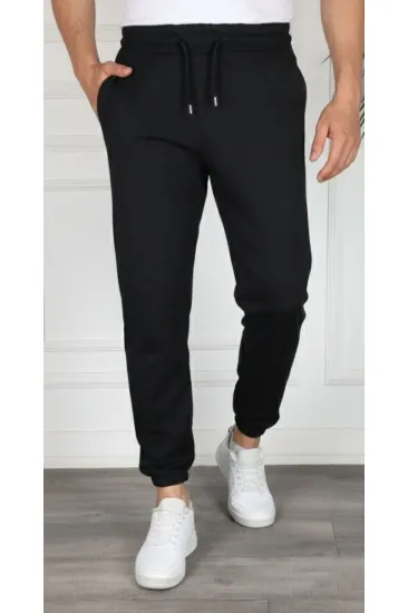 Erkek Jogger Eşofman Altı Cepli, Paça Lastikli , Spor Pantolon - Siyah Erkek Jogger Eşofman Altı Cepli, Paça Lastikli , Spor Pantolon - Siyah