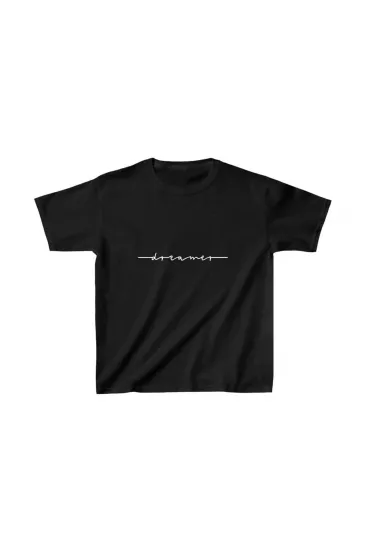 Çocuk Unisex Baskılı T-Shirt - Siyah Çocuk Unisex Baskılı T-Shirt - Siyah