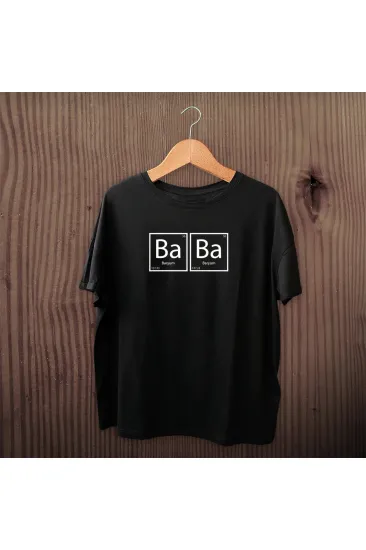 Babalar Günü Hediye Baba Temalı Baskılı Oversize Bisiklet Yaka T-shirt - Siyah