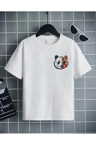 Unisex Çocuk Baskılı T-Shirt - Beyaz Unisex Çocuk Baskılı T-Shirt - Beyaz