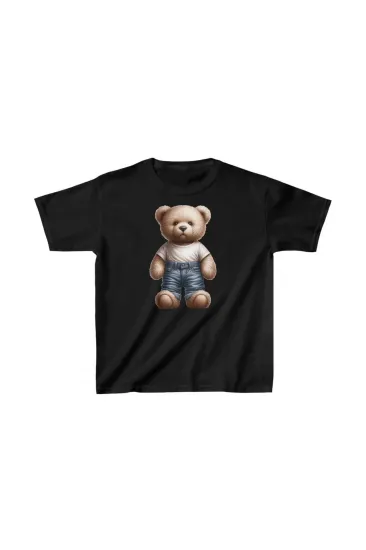 Unisex Çocuk Baskılı T-Shirt - Siyah Unisex Çocuk Baskılı T-Shirt - Siyah